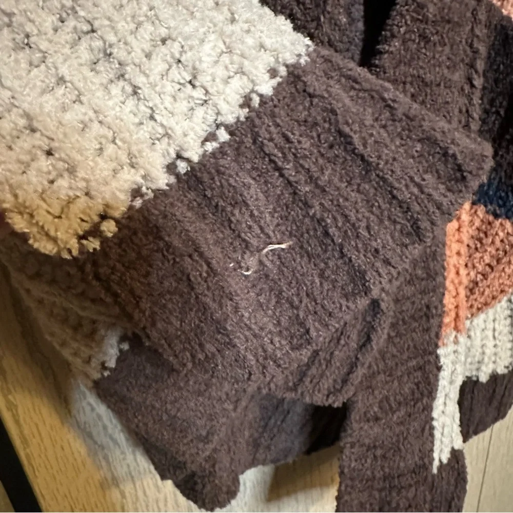 American Eagle Multicolored Striped Open Front Sweater Cardigan Oversized XS/S - Picture 9 of 12